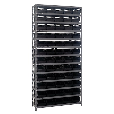 Quantum Storage Systems Steel Shelving with plastic bins 1875-104BK